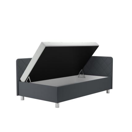 Apmušta lova su patalynės dėže ir čiužiniu EMILE 110x200 cm pilka