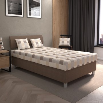 Apmušta lova su patalynės dėže ir čiužiniu GEORGE 140x200 cm ruda