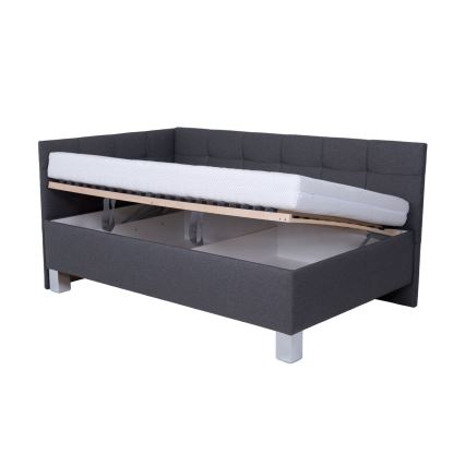 Apmušta lova su patalynės dėže MARIA PETITE 120x200 cm, be čiužinio, pilka