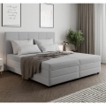 Apmušta lova su spyruokliniu čiužiniu ir patalynės dėže ISABEL 180x200 šviesiai pilka