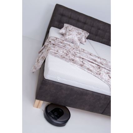 Apmušta lova VIOLET 160x200 cm su čiužiniu ir talpia patalynės dėže, tamsiai pilka