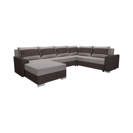 Apmušta universali, išskleidžiama U formos sofa OXFORD ruda/taupe