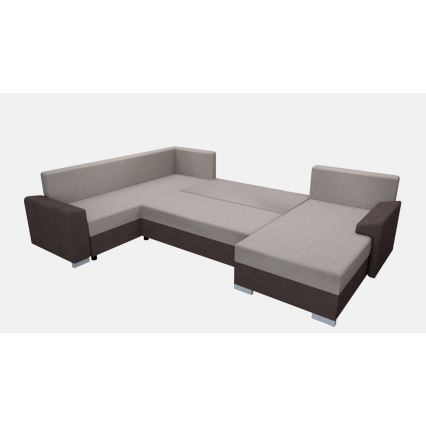 Apmušta universali, išskleidžiama U formos sofa OXFORD ruda/taupe