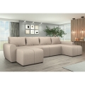 Apmušta universali U formos išskleidžiama sofa-lova NEWPORT, smėlio spalvos