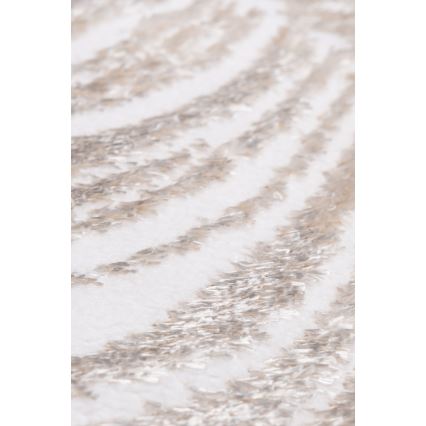 Apskritas kilimas SALAMANCA 100 cm, smėlinė/balta, lapų raštas