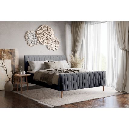 Aptrauktas lovos be matraco FLORA 180x200 cm pilka