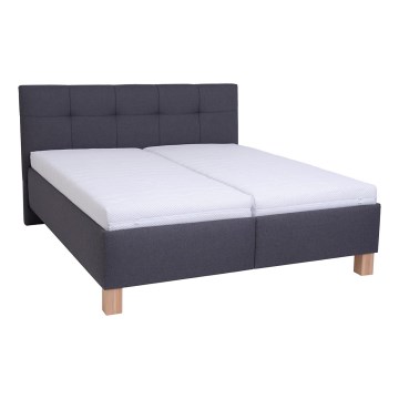 Aptrauktas lovos su saugykla be matraso MARIA 160x200 cm pilkas