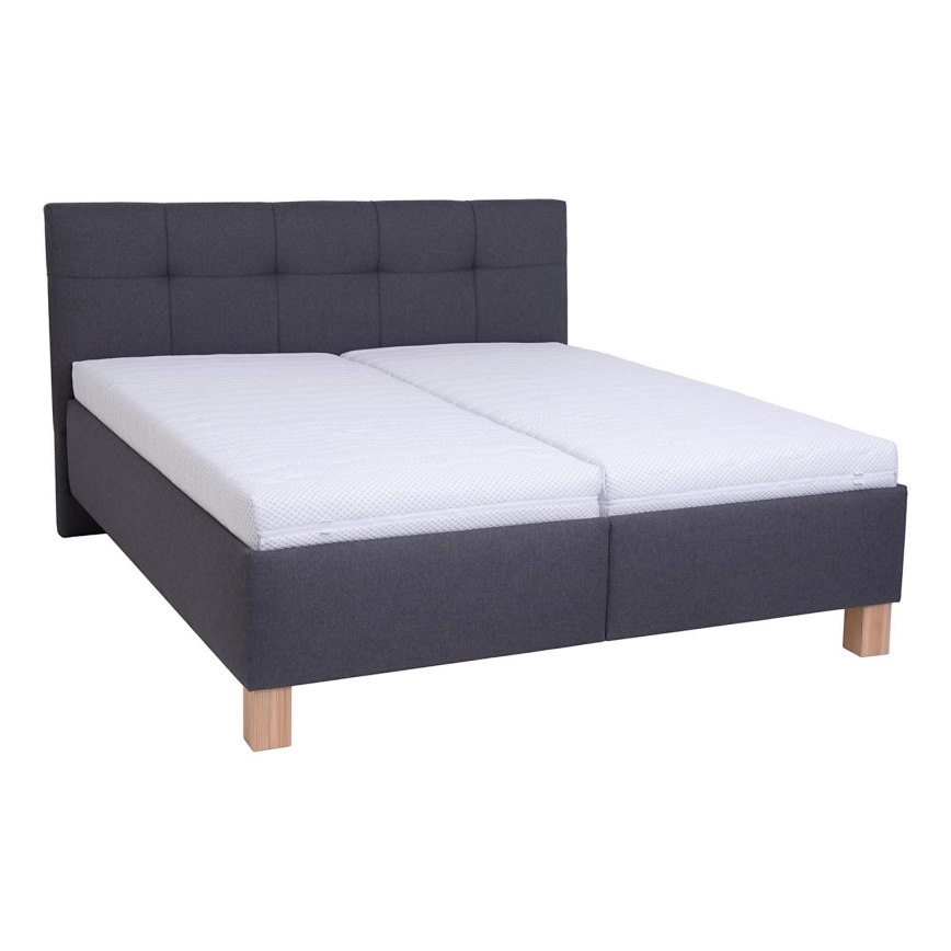 Aptrauktas lovos su saugykla be matraso MARIA 160x200 cm pilkas