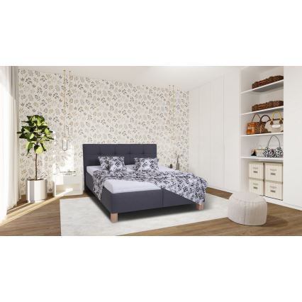 Aptrauktas lovos su saugykla be matraso MARIA 160x200 cm pilkas