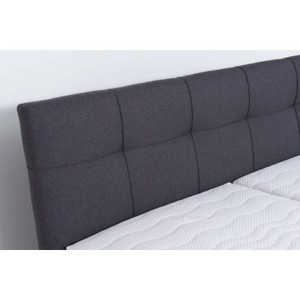 Aptrauktas lovos su saugykla be matraso MARIA 160x200 cm pilkas