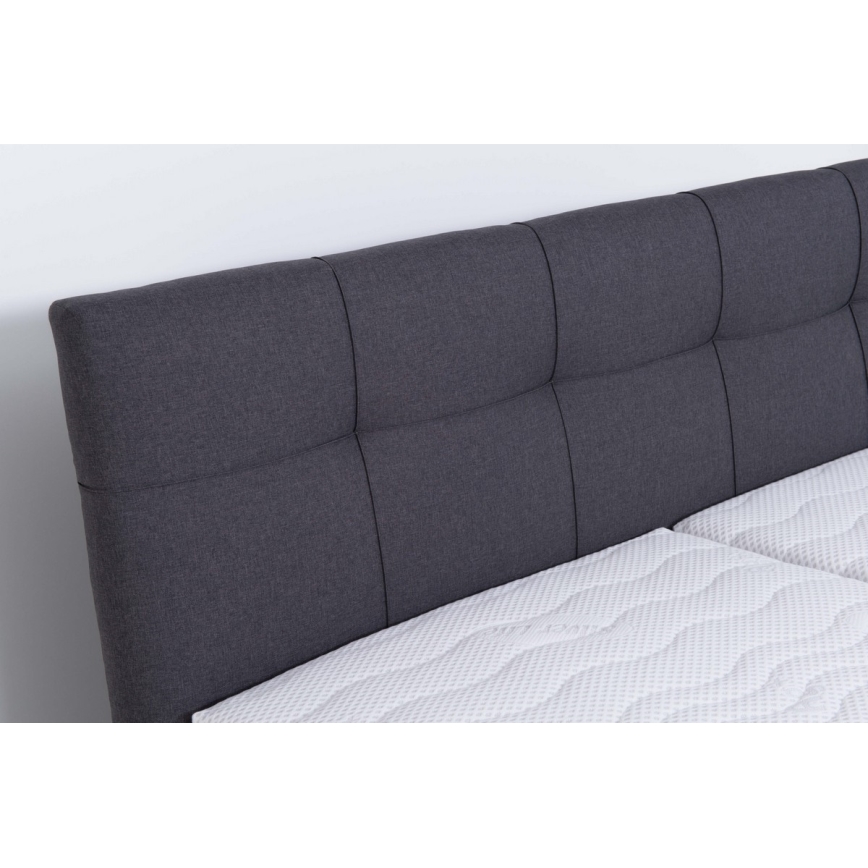 Aptrauktas lovos su saugykla be matraso MARIA 160x200 cm pilkas
