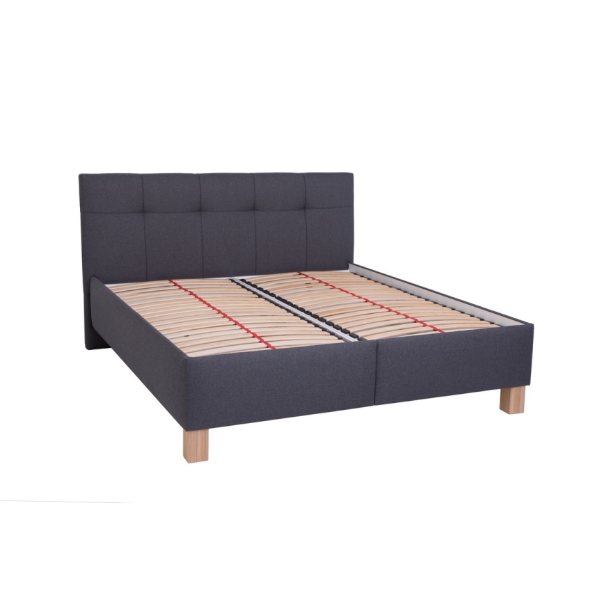 Aptrauktas lovos su saugykla be matraso MARIA 160x200 cm pilkas