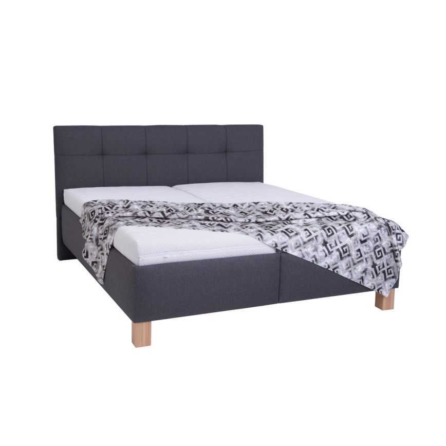 Aptrauktas lovos su saugykla be matraso MARIA 160x200 cm pilkas