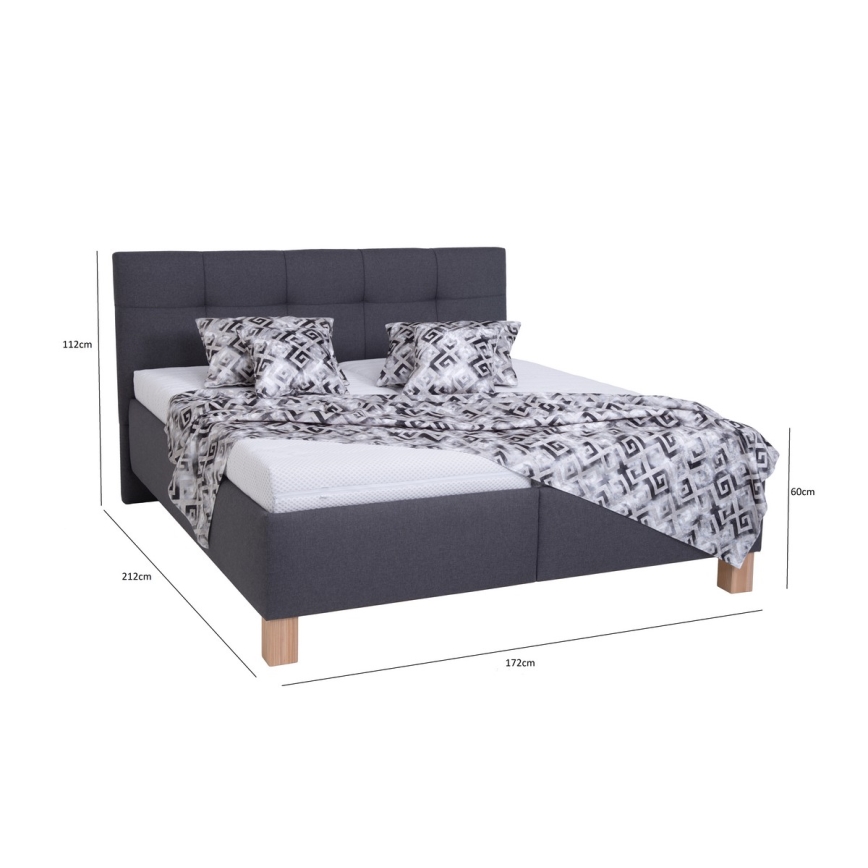 Aptrauktas lovos su saugykla be matraso MARIA 160x200 cm pilkas