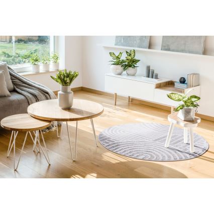 Apvalus kilimas SALAMANCA 100 cm pilka/balta