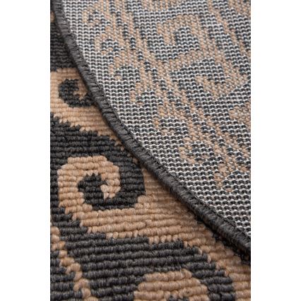 Apvalus lauko kilimas DELMAR 80 cm antracitas/bėžinė