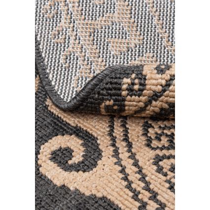 Apvalus lauko kilimas DELMAR 80 cm antracitas/bėžinė