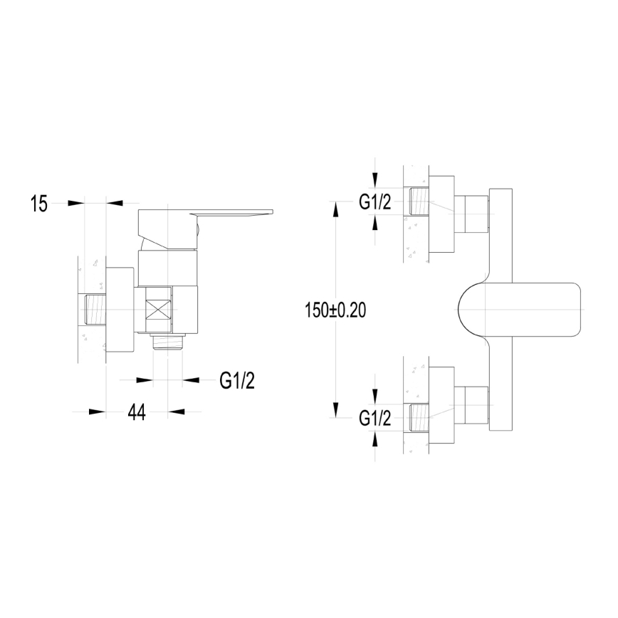 Aqualine - DAPHNE dušo maišytuvas blizgus chromas
