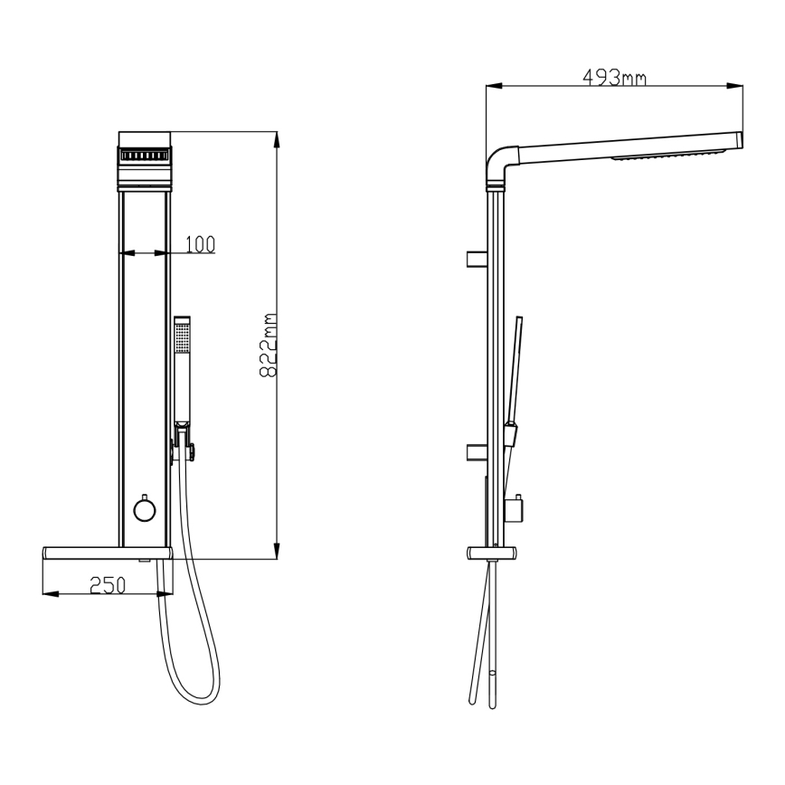 Aqualine - Dušo komplektas ROME, blizgus chromas
