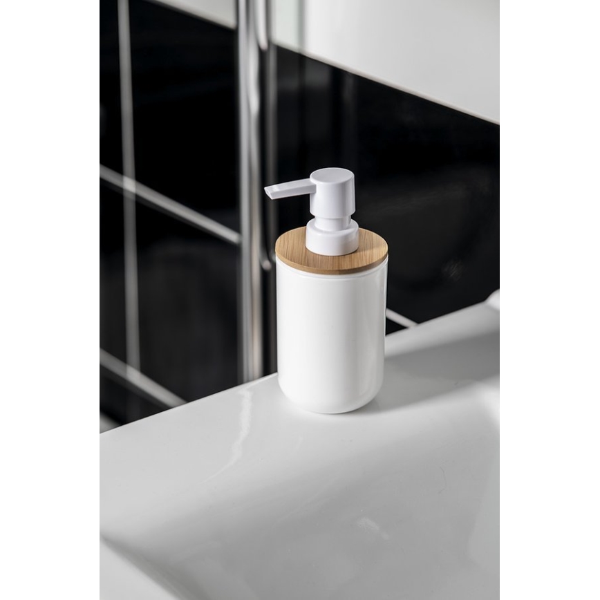 Aqualine - Muilo dozatorius SNOW 350 mm balta/bambukas
