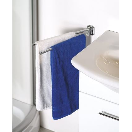 Aqualine - Sieninė pasukama rankšluosčių kabykla RUMBA 45 cm blizgus chromas