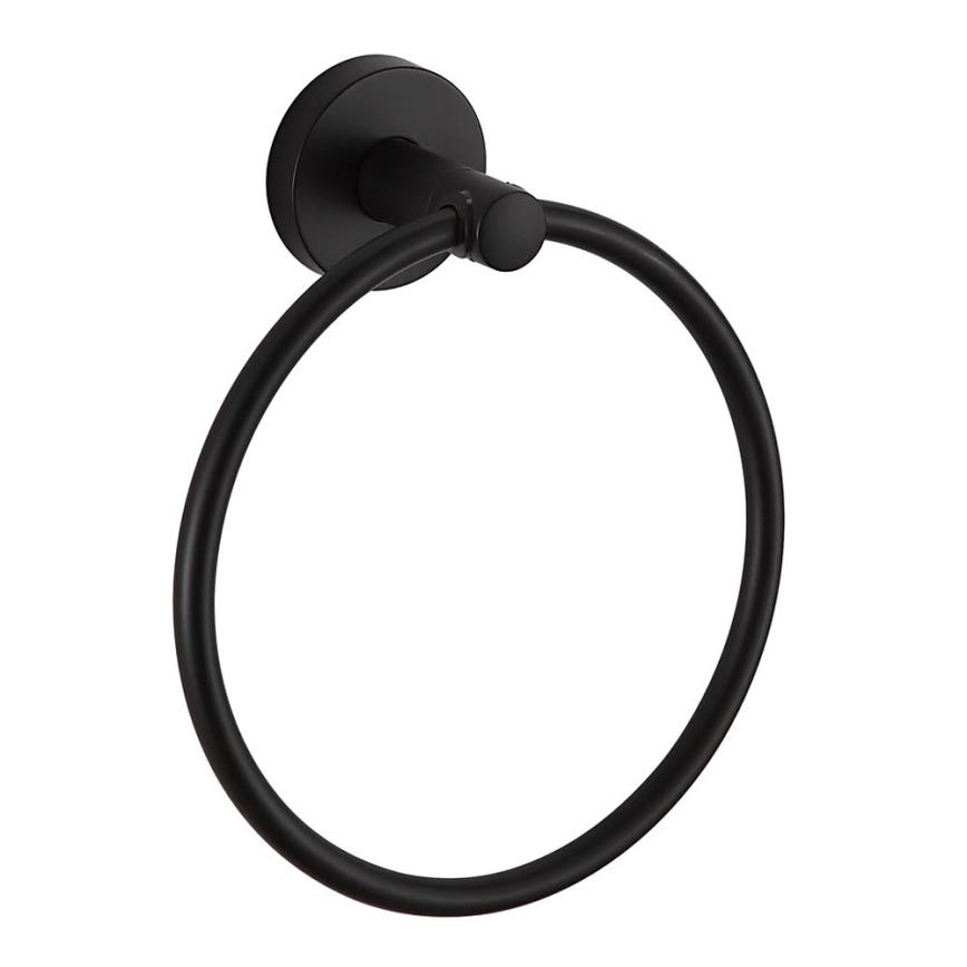 Aqualine - Sieninė rankšluosčių kabykla SAMBA diametras 15,5 cm juoda