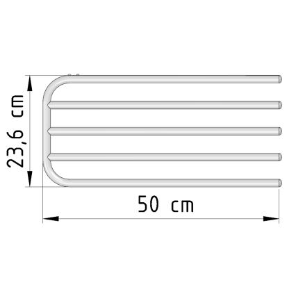 Aqualine - Towel bėgis - heating element 50 cm balta