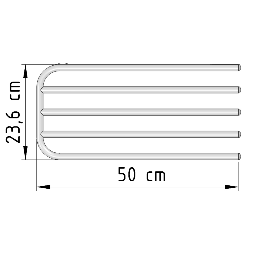 Aqualine - Towel bėgis - heating element 50 cm balta