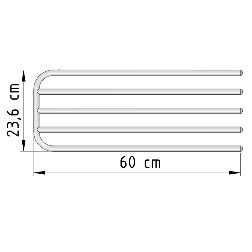 Aqualine - Towel bėgis - heating element 60 cm balta