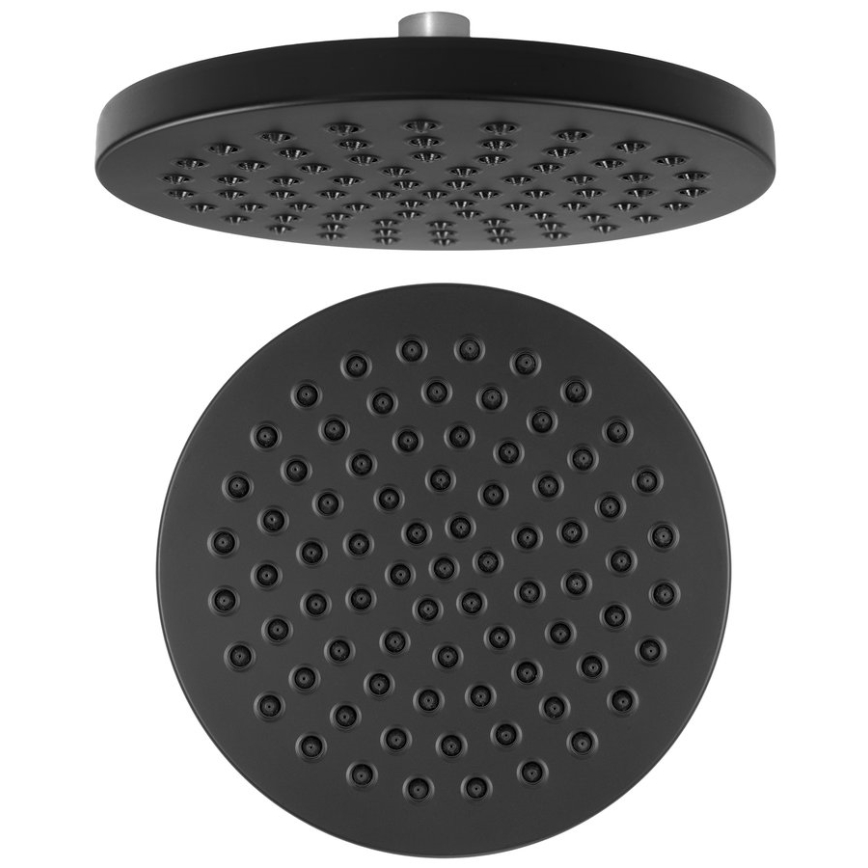 Aqualine - Viršutinis dušas diametras 20 cm matinė juoda