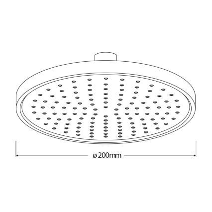 Aqualine - Viršutinis dušas diametras 20 cm matinė juoda