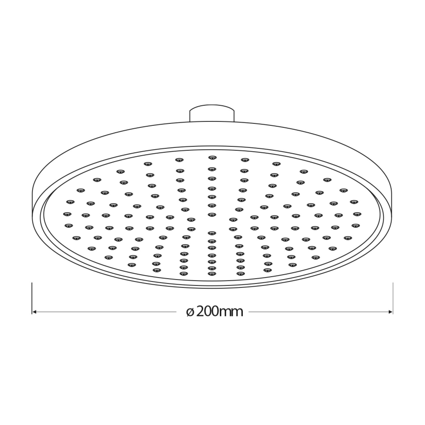 Aqualine - Viršutinis dušas diametras 20 cm matinė juoda