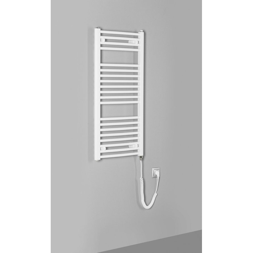 Aqualine - Vonios elektrinis rankšluosčių radiatorius ORBIT-E, 300 W, 96x45 cm, baltas, apvalus