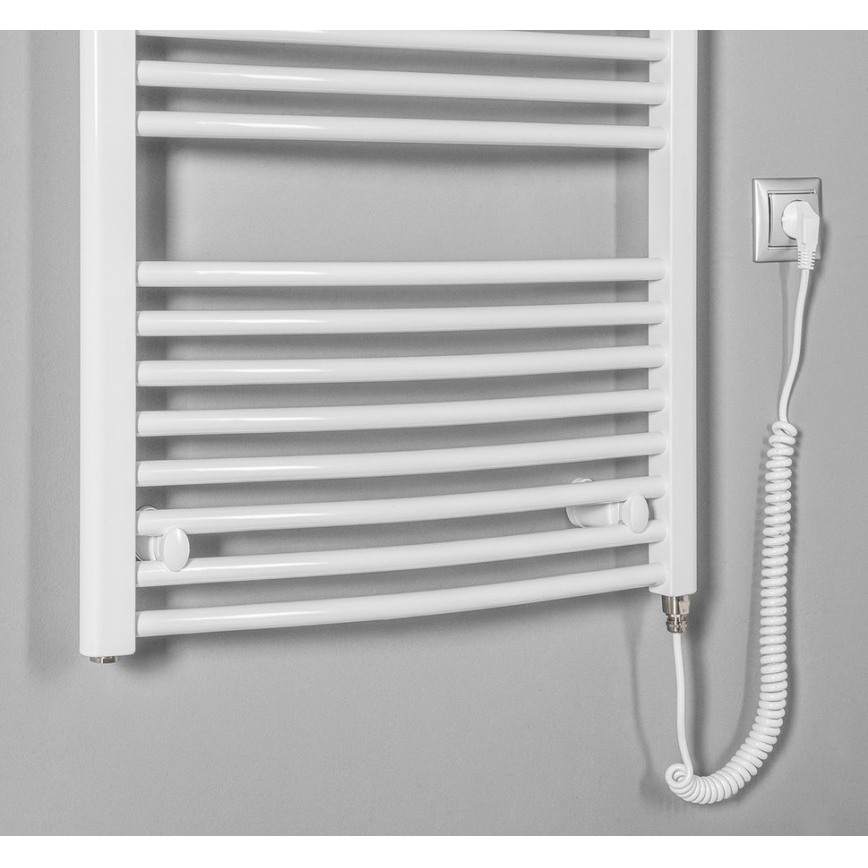 Aqualine - Vonios elektrinis rankšluosčių radiatorius ORBIT-E, 300 W, 96x45 cm, baltas, apvalus