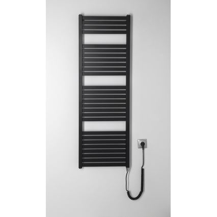 Aqualine - Vonios kambario elektra radiatorius TONDI-E 500W/230V 133 cm matinė juoda tiesus