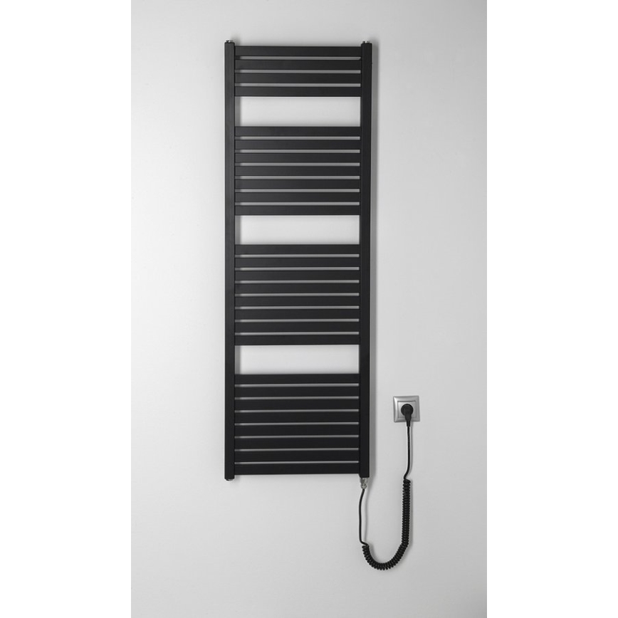Aqualine - Vonios kambario elektra radiatorius TONDI-E 500W/230V 133 cm matinė juoda tiesus