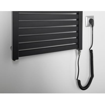 Aqualine - Vonios kambario elektra radiatorius TONDI-E 500W/230V 133 cm matinė juoda tiesus