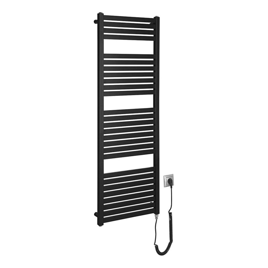 Aqualine - Vonios kambario elektra radiatorius TONDI-E 500W/230V 133 cm matinė juoda tiesus