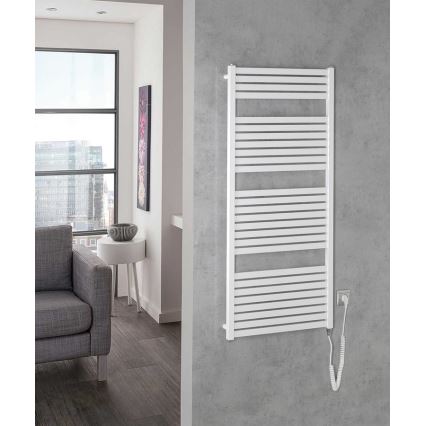 Aqualine - Vonios kambario elektra radiatorius TONDI-E 600W/230V 133 cm balta tiesus