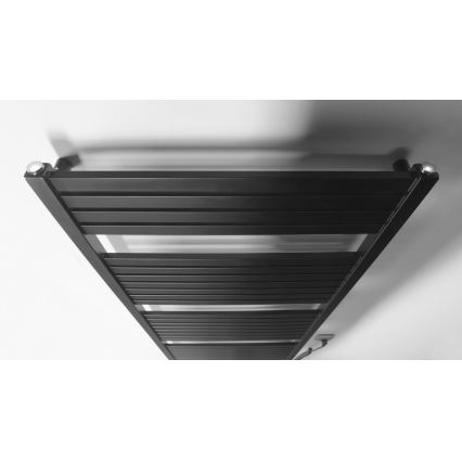 Aqualine - Vonios kambario elektra radiatorius TONDI-E 800W/230V 169 cm matinė juoda tiesus