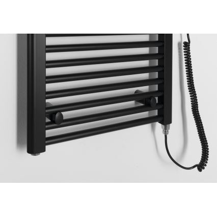 Aqualine - Vonios kambario elektrinis radiatorius DIRECT-E 400W/230V 132 cm matinis juodas tiesus
