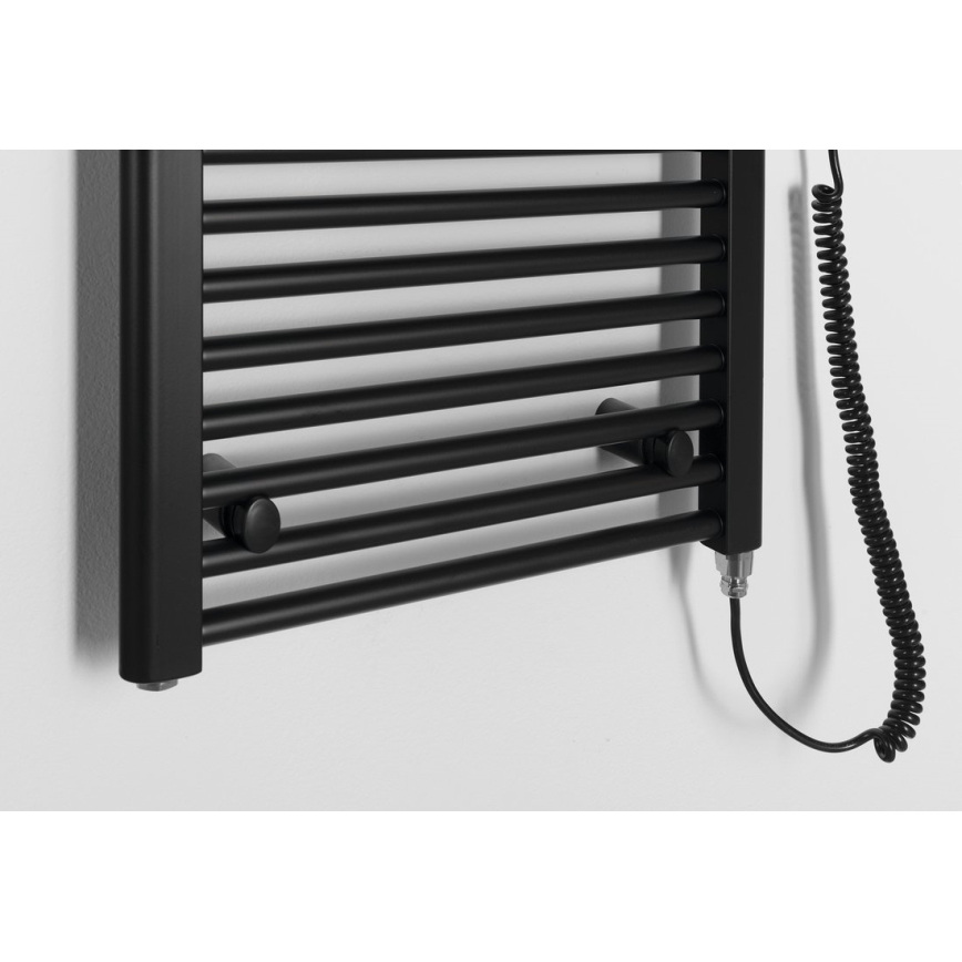 Aqualine - Vonios kambario elektrinis radiatorius DIRECT-E 400W/230V 132 cm matinis juodas tiesus