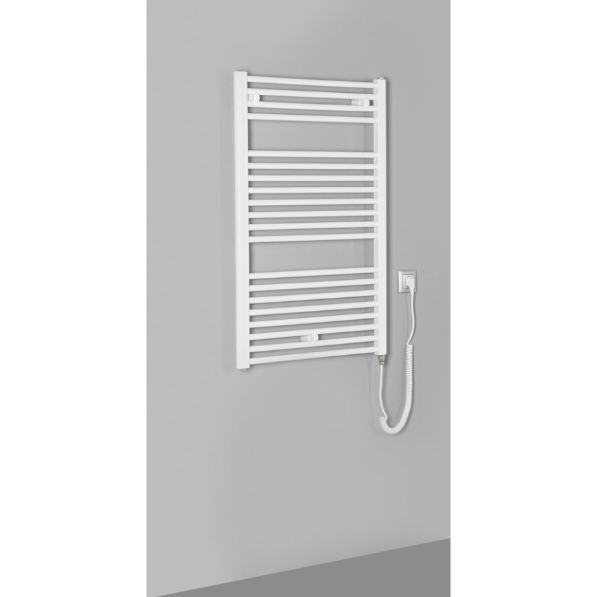 Aqualine - Vonios kambario elektrinis radiatorius DIRECT-E 400W/230V 96 cm baltas tiesus