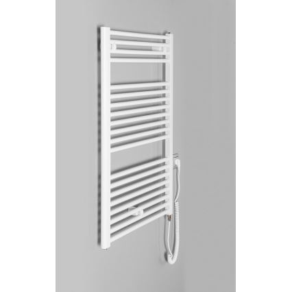 Aqualine - Vonios kambario elektrinis radiatorius DIRECT-E 400W/230V 96 cm baltas tiesus