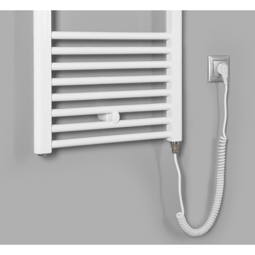 Aqualine - Vonios kambario elektrinis radiatorius DIRECT-E 400W/230V 96 cm baltas tiesus