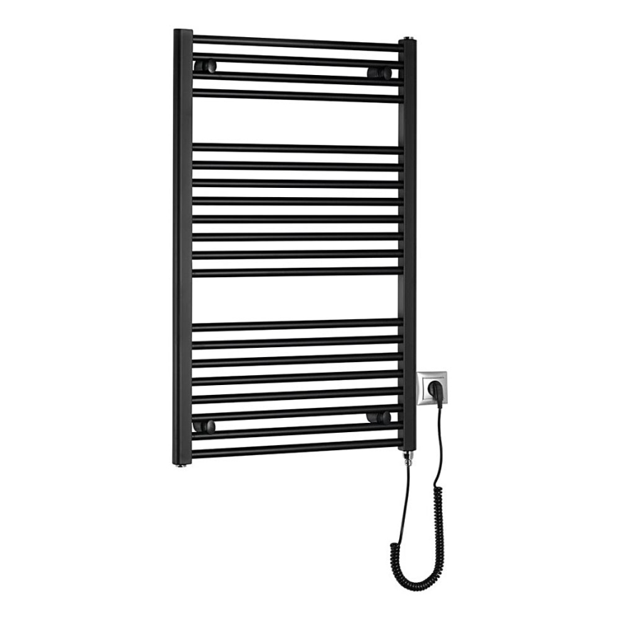 Aqualine - Vonios kambario elektrinis radiatorius DIRECT-E 400W/230V 96 cm matinis juodas tiesus