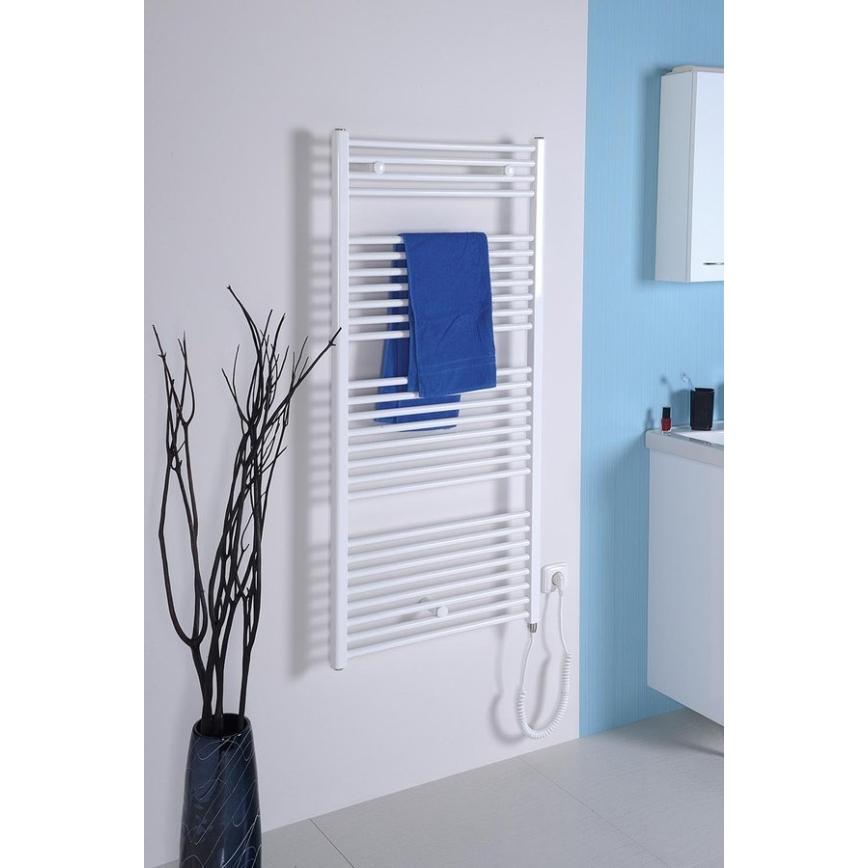 Aqualine - Vonios kambario elektrinis radiatorius DIRECT-E 600W/230V 132 cm baltas tiesus