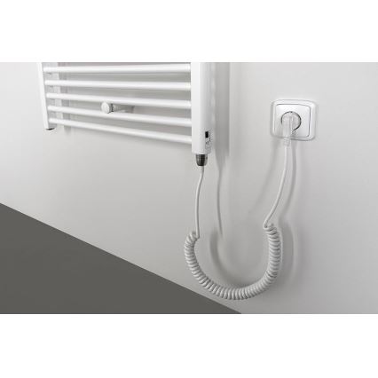 Aqualine - Vonios kambario elektrinis radiatorius DIRECT-E 600W/230V 132 cm baltas tiesus