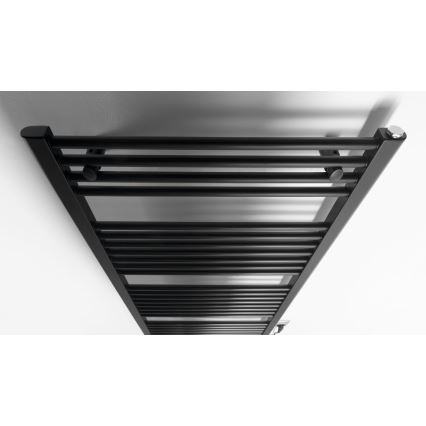 Aqualine - Vonios kambario elektrinis radiatorius DIRECT-E 600W/230V 132 cm matinis juodas tiesus