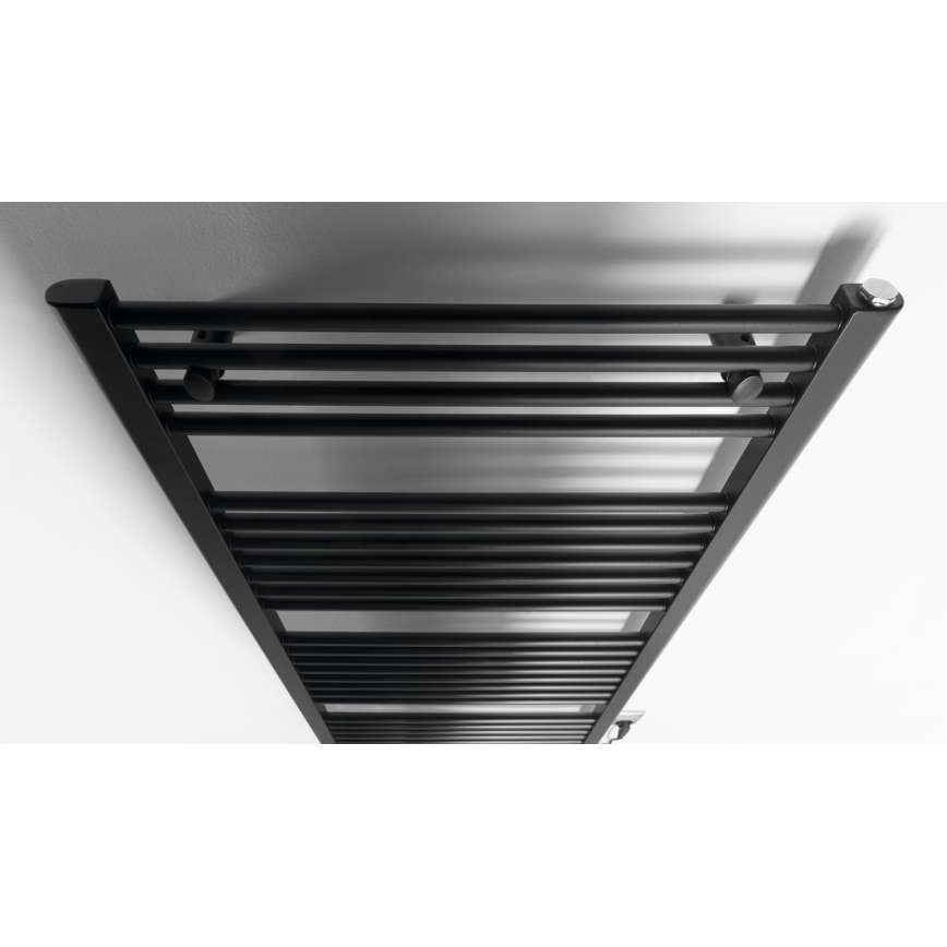Aqualine - Vonios kambario elektrinis radiatorius DIRECT-E 600W/230V 132 cm matinis juodas tiesus